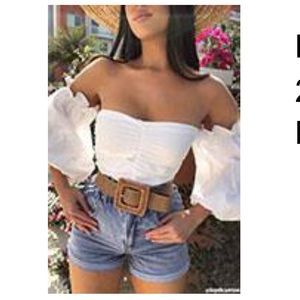 Off the shoulder puff sleeve top